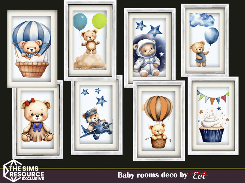Sims 4 nursery and baby room object CC Baby rooms deco by evi