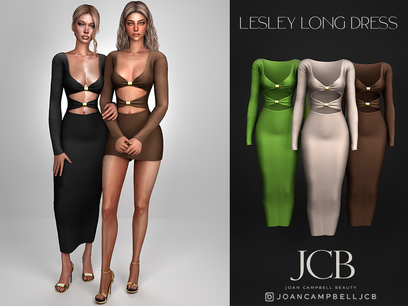 Sims 4 formal and evening dress CC LESLEY LONG DRESS by Joan_Campbell_Beauty_