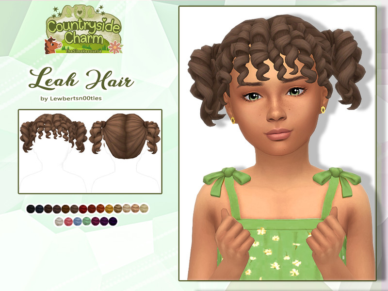 Sims 4 infant toddler and child hairstyle CC Leah Hair by Lewbertsn00tles