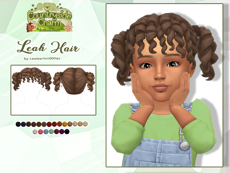 Sims 4 curly coily braided loc and afro hairstyle CC Leah Hair - Toddler version by Lewbertsn00tles