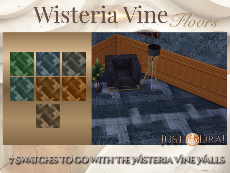 Sims 4 Build Mode CC Wisteria Vine Floors by Draven298