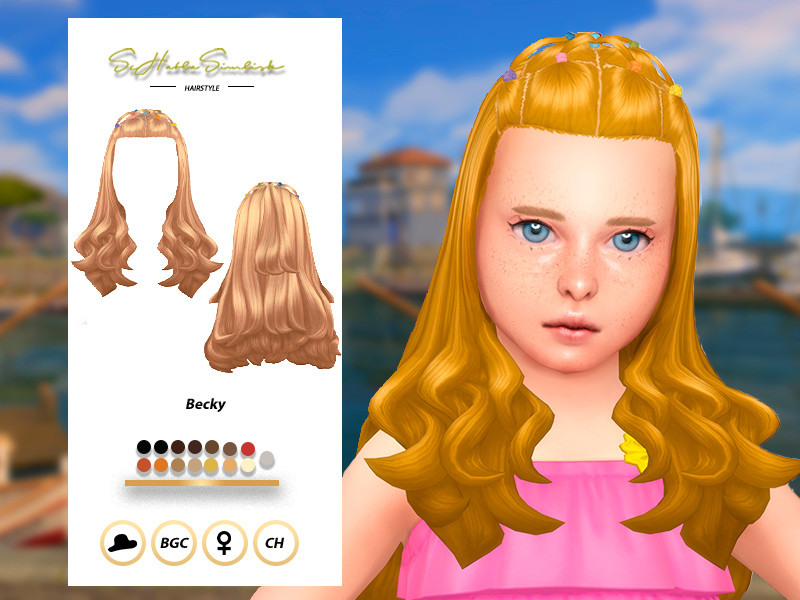 Sims 4 infant toddler and child hairstyle CC SHS_Becky_ChildHair by sehablasimlish
