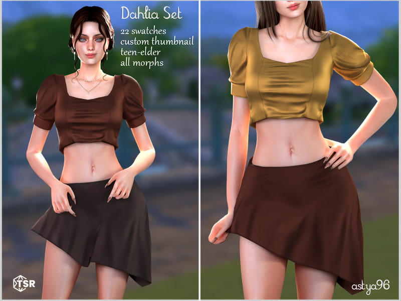 Sims 4 complete clothing set CC Dahlia Set by astya96cc