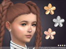 Sims 4 — Golden Flower Earrings For Kids And Toddlers by feyona — Golden Flower Earrings For Kids And Toddlers come with