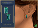 Sims 4 — Simple Emerald Earrings by Pitted0live — Emerald stud earrings Custom catalog image