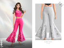 Sims 4 — FLARED PANTS by ZNsims — Jeans, long pants, stars, casual, bright and colorful