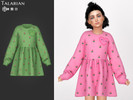 Sims 4 — Leilani Dress With Heart Patch And Floral Print by talarian — Sweet child dress with long sleeves, softly flared
