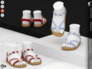 Sims 4 — Shoes KP1X- Toddler by KaTPurpura — Flat fiber sandals with white flower embellishments