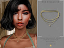 Sims 4 — Gold Diamond Daisy Cham Layered Necklace by Glitterberryfly — A gold diamond daisy chain layered necklace