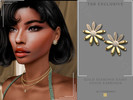 Sims 4 — Gold Diamond Daisy Charm Earrings by Glitterberryfly — A gold diamond daisy earring