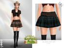 Sims 4 — CHECKERED SHORT SKIRT by ZNsims — check pattern, short skirt, belt, casual, pleats