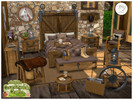 Sims 4 — Barnwood countryside charm bedroom by jomsims — A warm bedroom set inspired by countryside style with natural