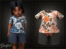 Sims 4 — Infant - Soft floral T-shirt set with comfy relaxed shorts by Garfiel — A cute infant two-piece outfit featuring