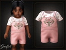 Sims 4 — Infant - Sweet floral romper with layered top and bouquet detail by Garfiel — A lovely infant romper featuring a