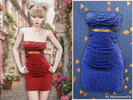 Sims 4 — Textured strapless mini dress by MysteriousOo — A fitted strapless mini dress featuring a flowing abstract