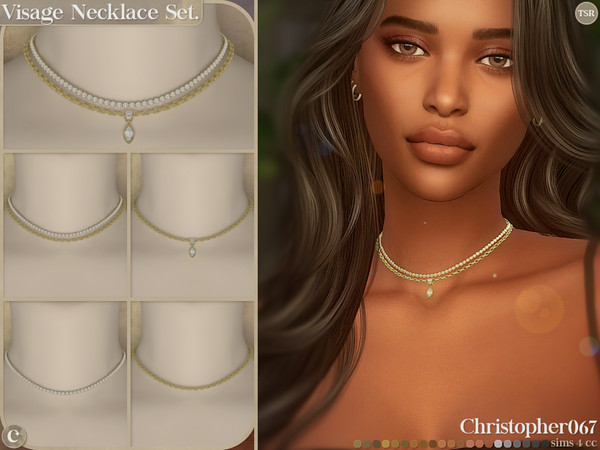 Sims 4 — Visage Necklace Set - Diamond and Chain Layered Necklaces by christopher0672 — This is an elegant set of cable