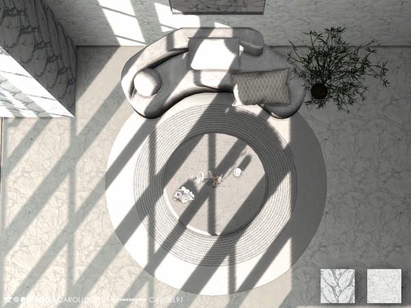 Sims 4 — Marmo Bianco Floor by Caroll912 — A 2-swatch marble stone floor in white and grey tones. Suitable for indoor and