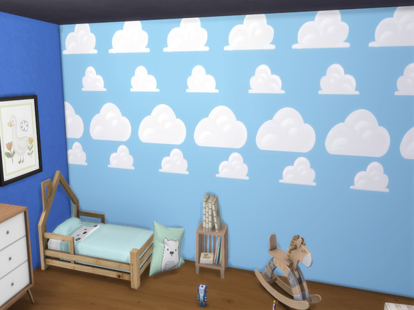 Sims 4 — Cloud Walls by lavilikesims — A wall to go with the cloud ceiling, 6 colours each in the 2 wall types