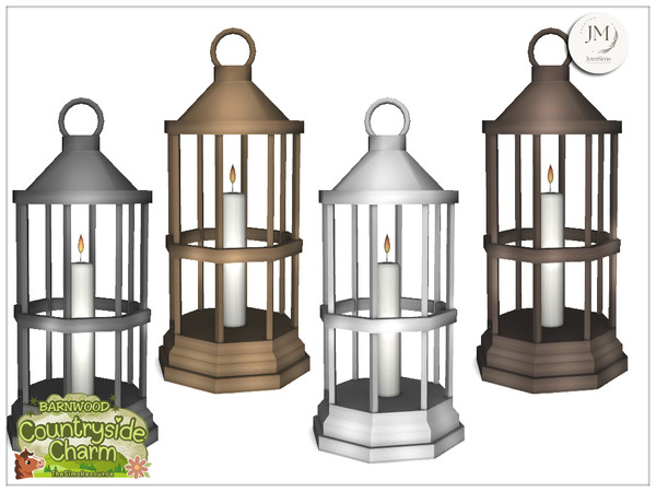 Sims 4 — Barnwood Countryside Charm table lamp1 by jomsims — A warm bedroom set inspired by countryside style with