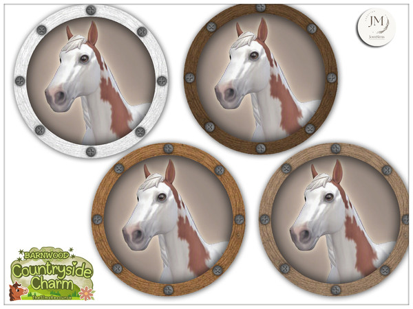Sims 4 — Barnwood Countryside Charm wall paintings by jomsims — A warm bedroom set inspired by countryside style with