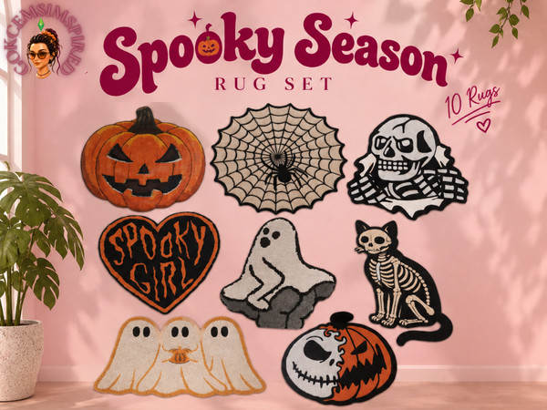 Sims 4 — Spooky Season Rug Set by gokcemsims — Want more? Find me on Patreon!