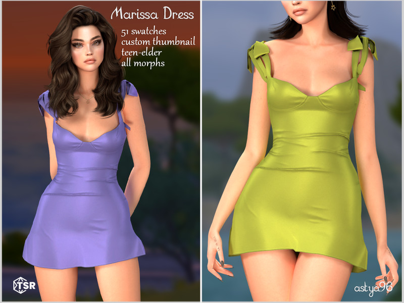 Sims 4 dress CC Marissa Dress by astya96cc