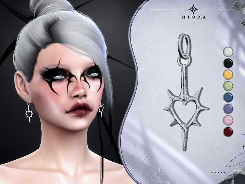 Sims 4 dark gothic and punk custom content CC Dark Halo Earrings by MioraTR