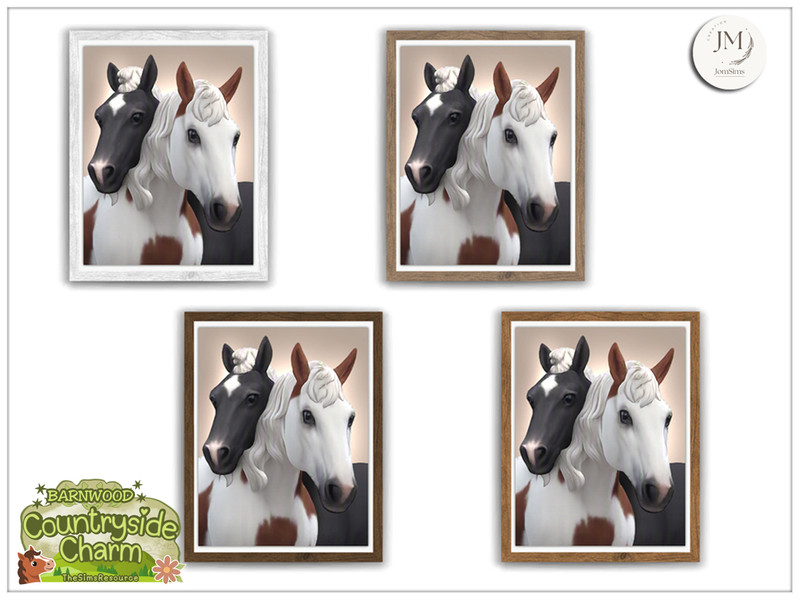Sims 4 wall art CC Barnwood Countryside Charm wall paintings2 by jomsims