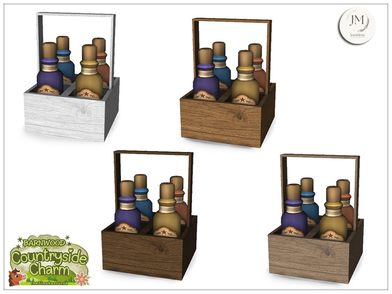Sims 4 kitchen and dining CC CC Barnwood Countryside Charm tray potions by jomsims
