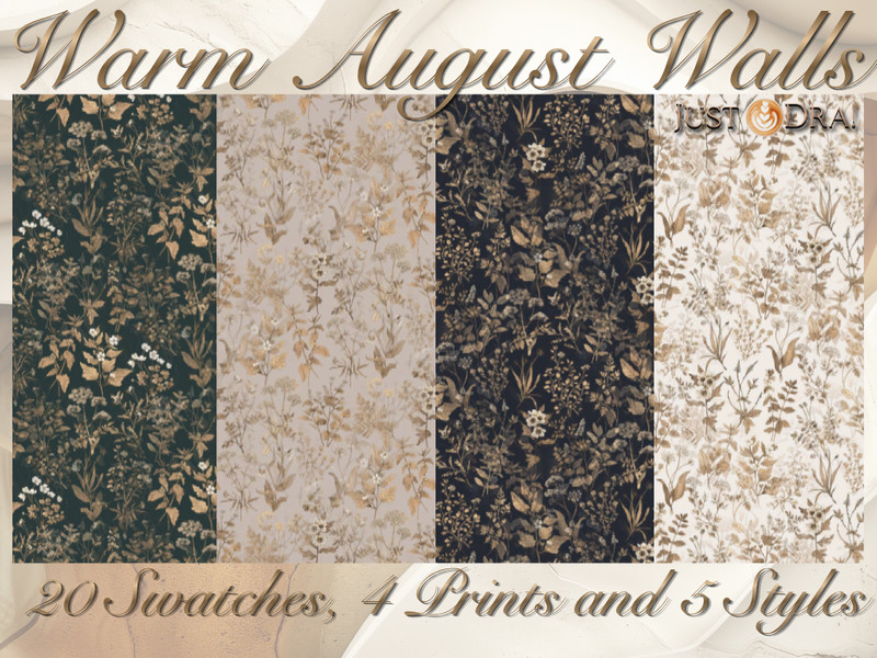 Sims 4 Build Mode CC Warm August Walls by Draven298