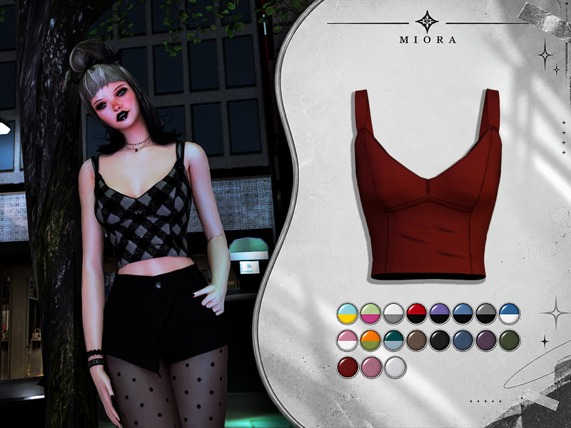 Sims 4 women’s top CC Lena Tank Top by MioraTR