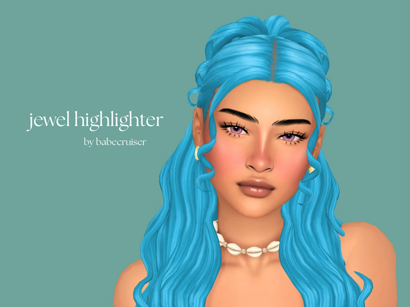 Sims 4 freckle blush contour and under eye makeup CC Jewel Highlighter by babecruiser