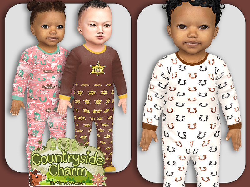 Sims 4 farm and ranch clothing CC Infants Countryside Babygrows by Pelineldis