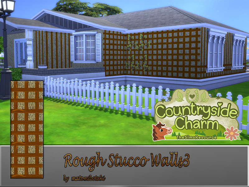 Sims 4 Build Mode CC Rough Stucco Walls3 by matomibotaki