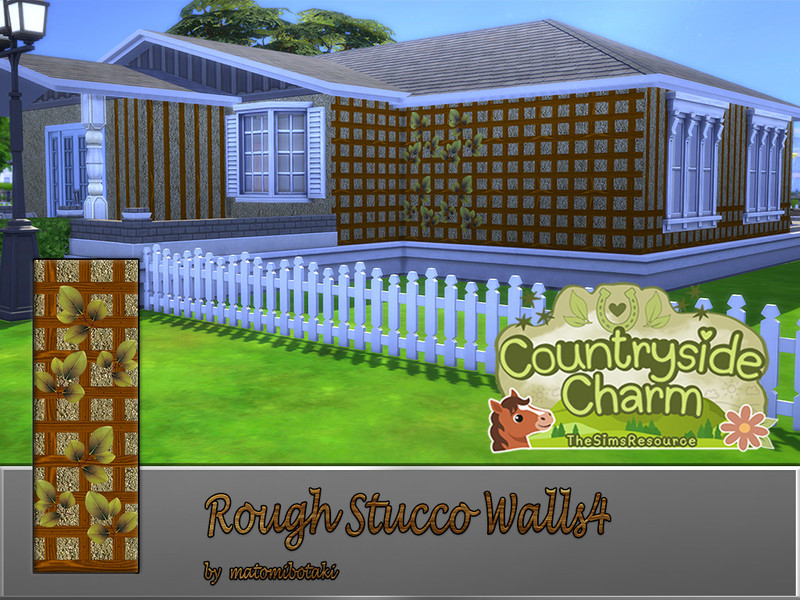 Sims 4 Build Mode CC Rough Stucco Walls4 by matomibotaki