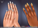 Sims 4 — Metallic Nails in Almond And Square Shapes 4 styles by feyona — Metallic Nails come with 15 swatches, short,