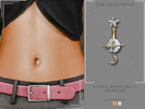Sims 4 — Moon And Star Belly Ring by Glitterberryfly — A gold or silver belly ring with star and moon pendants