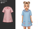 Sims 4 — Stevie Dress With Peter Pan Collar And Floral Pockets by talarian — Sweet toddler dress with Peter Pan collar,