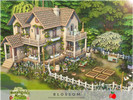 Sims 4 — Countryside Charm - Blossom by melapples — a cozy 1 bedroom cottage surrounded by flowers. 1st floor: living