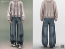 Sims 4 — Male Baggy Fit Jean by cosimetic — BAGGY FIT JEAN CC07 Male Baggy Fit Jean is a low-rise, baggy-fit jean