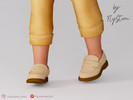 Sims 4 — Toddler Padded Strap Loafers by FlyStone — Toddler casual loafers featuring a rounded moccasin-style toe, padded