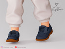 Sims 4 — Toddler Lace-Up Casual Sneakers by FlyStone — Toddler casual lace-up sneakers featuring a rounded toe, padded