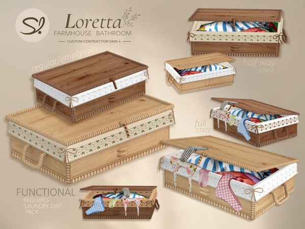 Sims 4 — Loretta Hamper LAUNDRY DAY by SIMcredible! — Bringing to your Sims this time the Loretta Beauty Room, a charming