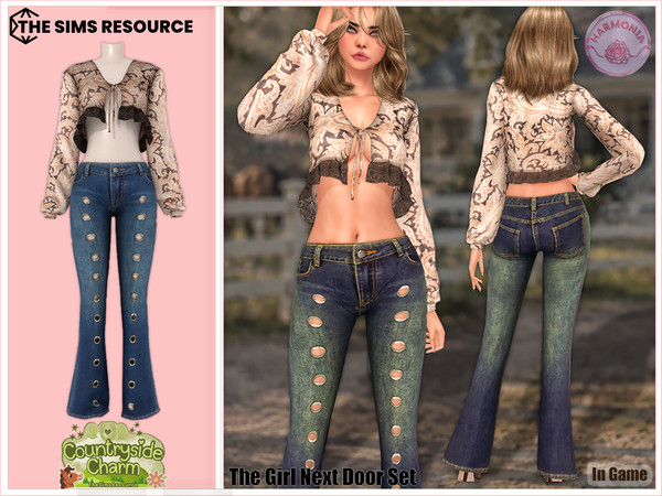 Sims 4 — Countryside Charm The Girl Next Door Set by Harmonia — Blouse - 8 Swatches