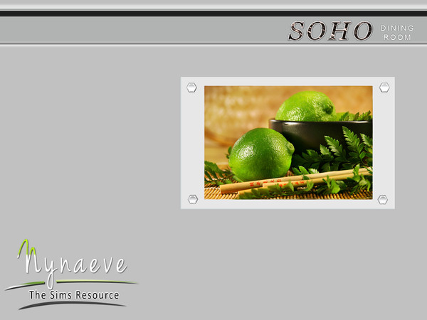 Sims 4 — Soho Food Print (Horizontal) by NynaeveDesign — Soho Dining Room - Food Print (Horizontal) Located in: Decor -