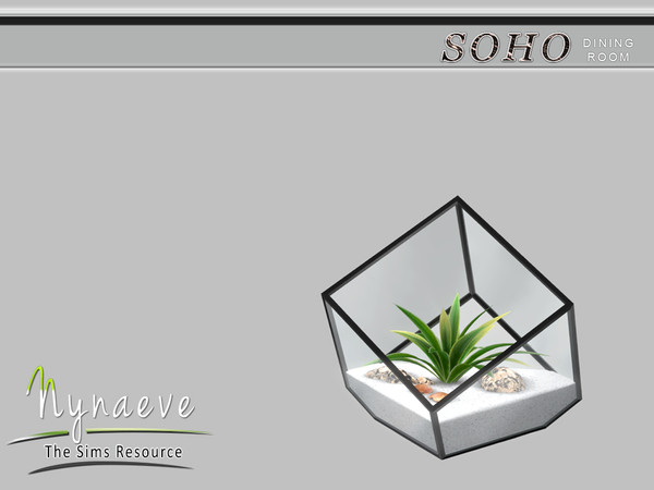 Sims 4 — Agave Plant Terrarium by NynaeveDesign — Soho Dining Room - Agave Plant Terrarium Located in: Decor - Plants
