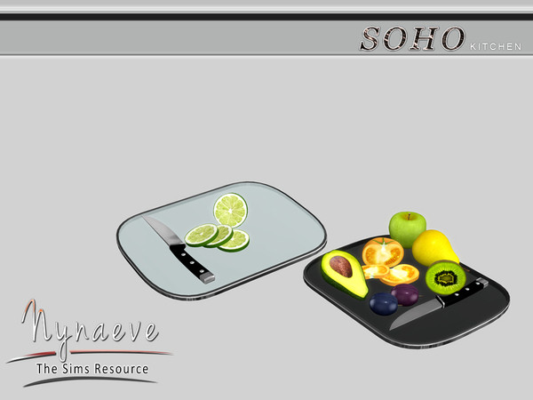 Sims 4 — Soho Cutting Board by NynaeveDesign — Soho Kitchen - Cutting Board Located in: Decor - Miscellaneous Price: 103