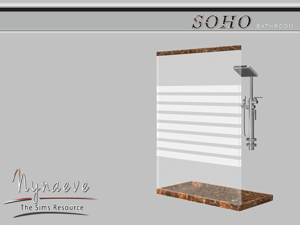 Sims 4 — Soho Shower by NynaeveDesign — Soho Bathroom - Shower Located in Plumbing - Showers Price: 1000 Tiles: 2x1 Color
