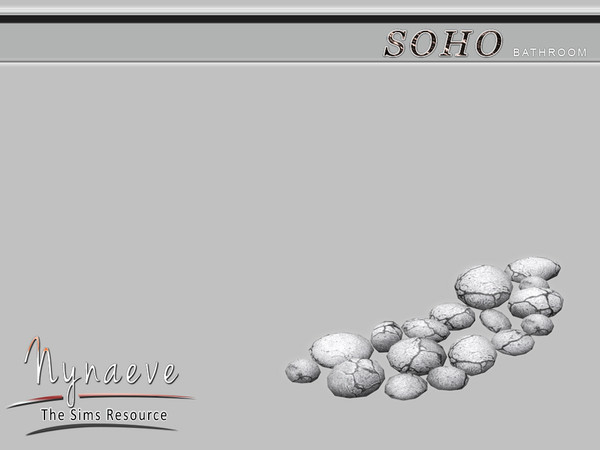 Sims 4 — Soho Rocks Rug by NynaeveDesign — Soho Bathroom - Rocks Rug Located in: Decor - Rugs Price: 100 Tiles: 1x1 Color