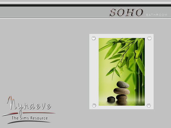 Sims 4 — Soho Zen Print by NynaeveDesign — Soho Bathroom - Zen Print Located in: Decor - Posters and Paintings Price: 103